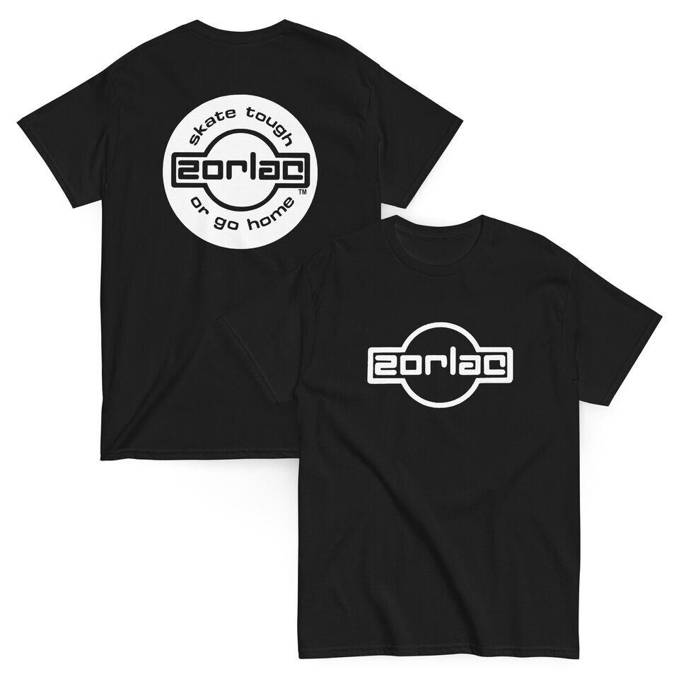 Zorlac Retro Skateboard Vintage 80s 90s Skate Surf 2 Side Unisex Black T- Shirt