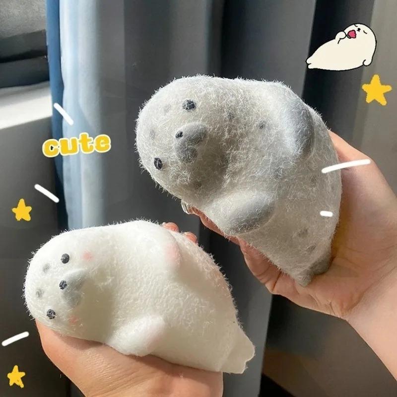 Kawaii Squishy Seal Squeeze Toys Super Soft Pinching Fingertip Toy Slow Rebound Antistress Gift Stress Relief Adult Sensory Toy