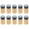 10pcs Billiards Snooker Pool Cue Pole Tip Replacement Parts Screwon Copper PU Leather(10MM )