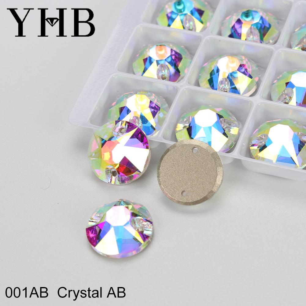 YHB Высшее качество XIRIUS Стекло Кристалл AB Лунный Свет Швейные Камни Плоская спинка Пришиваемые Стразы Для Одежды Одежды Сумок