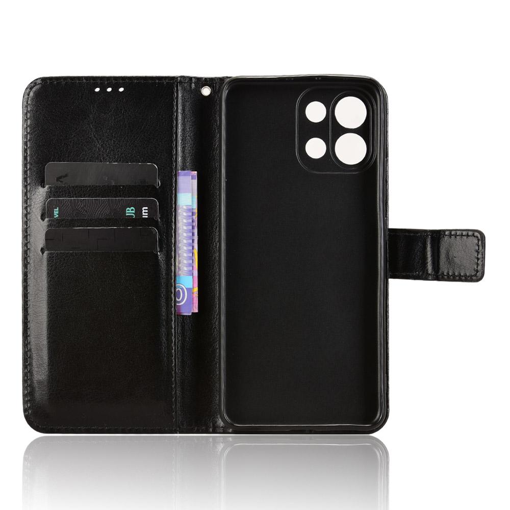 For Oppo K13 5G PU Leather Case with Strap Crazy Horse Texture Phone Wallet Cover