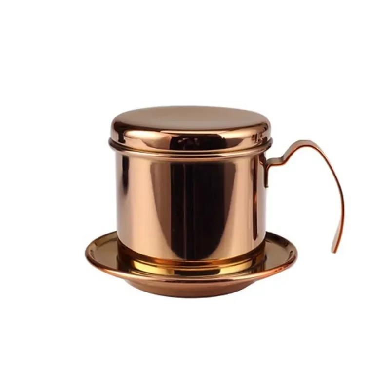 Vietnamese Pot 304 Stainless Steel Hand-pour Pot Drip Coffee Pot Hand Brewing Pot Filter Drip Filter Office Coffee Brewing Tool