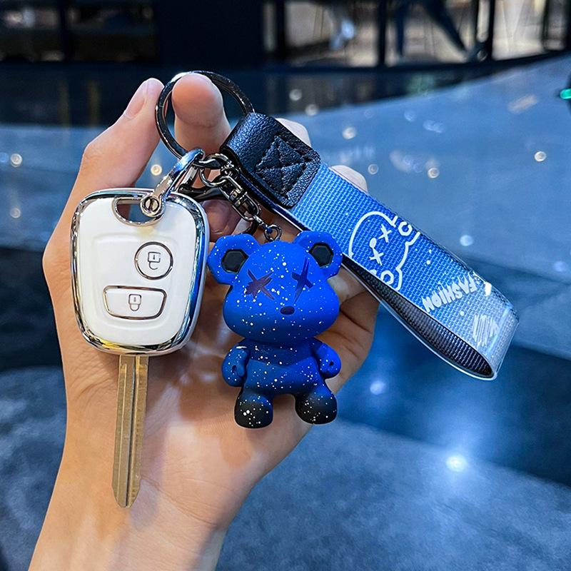 Подходит для Peugeot Logo206/207/307CitroenC2Автомобильный чехол для автомобильного ключа с дистанционным управлением и брелок для ключей