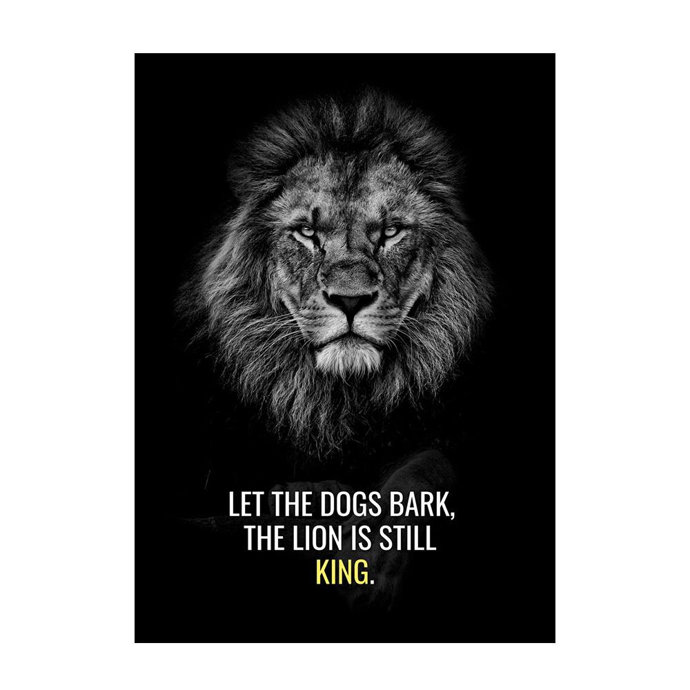 Motivational Quote Black Lion Tiger Canvas Paintings Inspired Art Classic Poster and Print Wall Painting for the Office of Home Decor