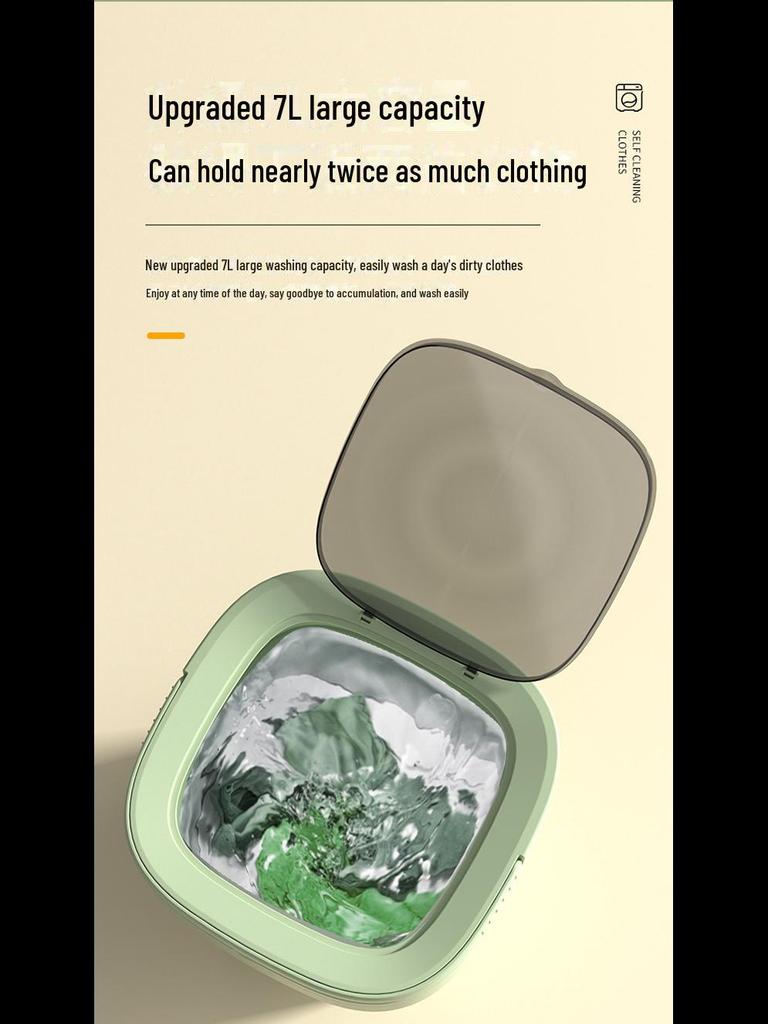 Compact Folding Washer & Dryer: Sterilizing Machine for Socks, Baby Clothes, and Dormitory Use