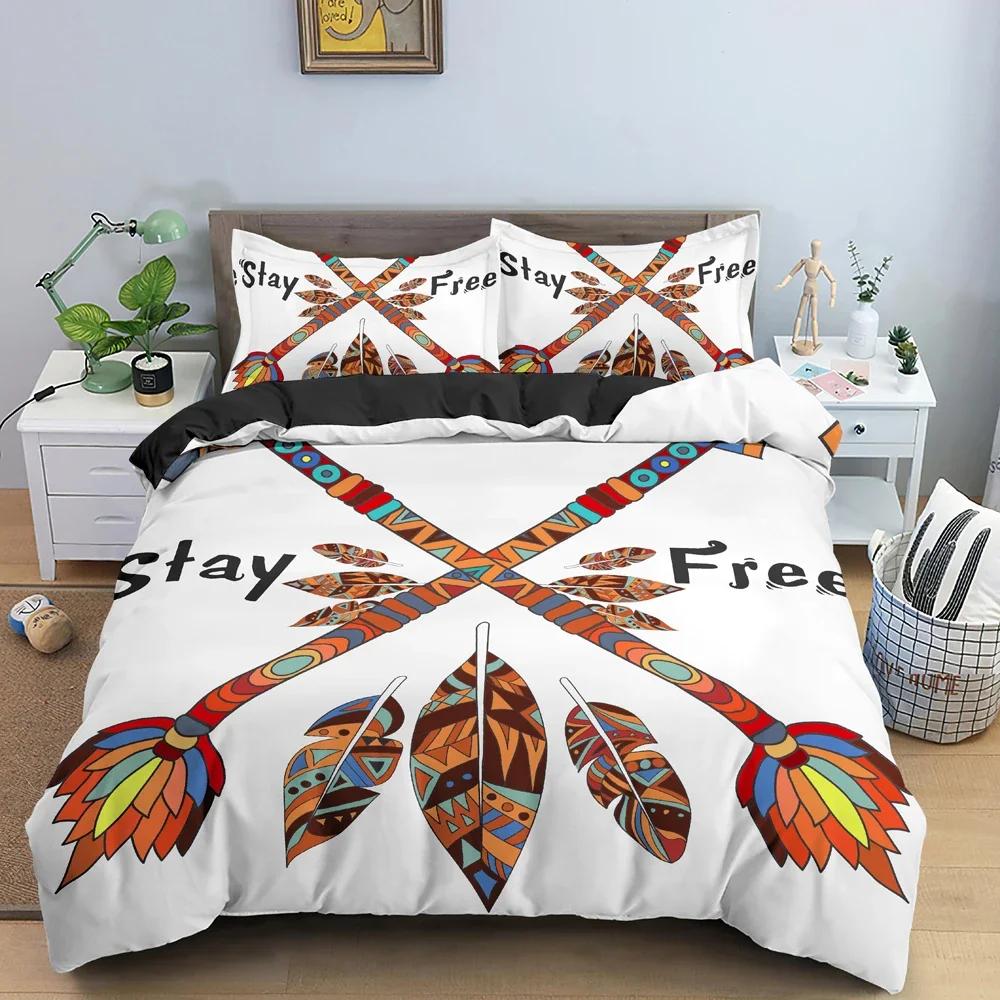 Dreamcatcher Bedding Set Feather Pattern Duvet Cover Comforter Covers Single Twin King Size Quilt Cover With Pillowcase 2/3Pcs