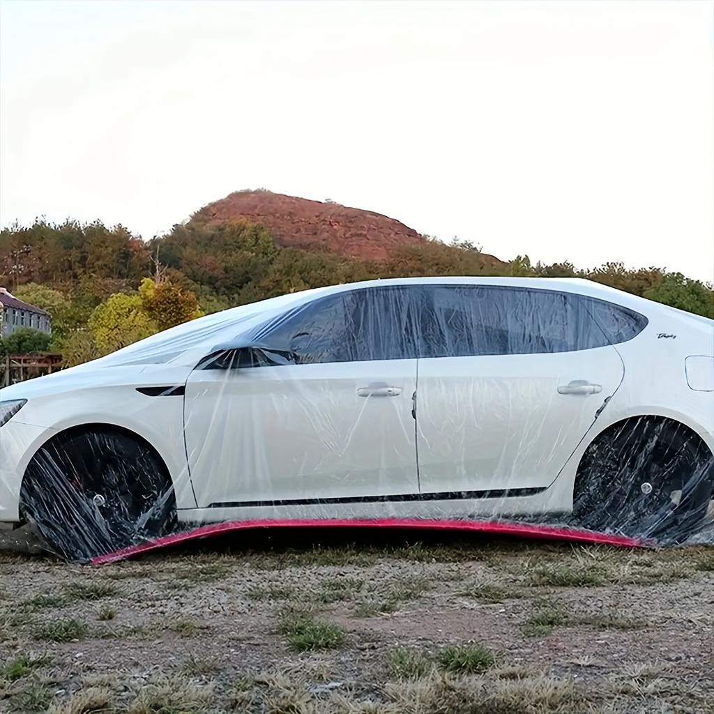 Полный чехол для автомобиля - Водонепроницаемый и пылезащитный чехол для автомобиля из ПЭ-пленки - Универсальный всесезонный чехол-солнцезащита для автомобиля от дождя и пыли / Удобный портативный дизайн