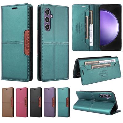 Кожаный чехол-книжка для Samsung Galaxy S24 S23 S22 S21 S20 FE S10 S25 S24 Plus с держателем для карт и защитной крышкой