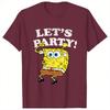 Unisexs Spongebobs Lets Party T Shirts 100 Cotton Clothing Beach Y2K Funny Short Sleeve TShirt O Neck Tee Shirt New Arrival