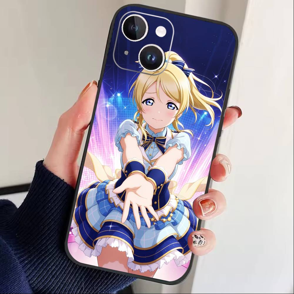 L-Love live-Аясе Эли Чехол для телефона Для iPhone 16,15,14,13,12,17,Pro Max,Plus Силиконовый Черный Чехол