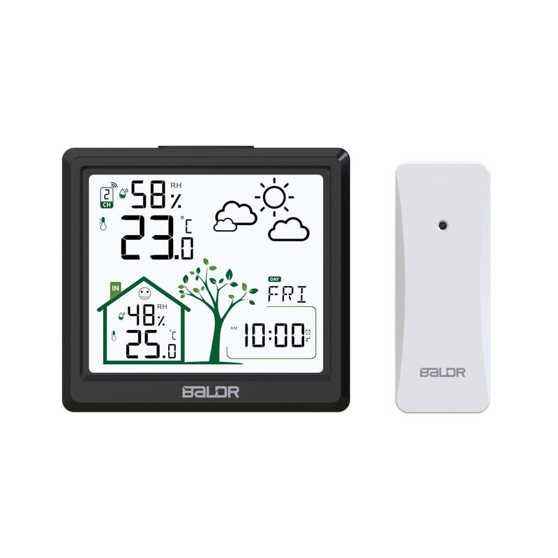 Baldr 4.9" Smart Digital Thermometer Hygrometer Weather Station Alarm Clock Comfort Tips Frosting Point Wireless Forecast Sensor