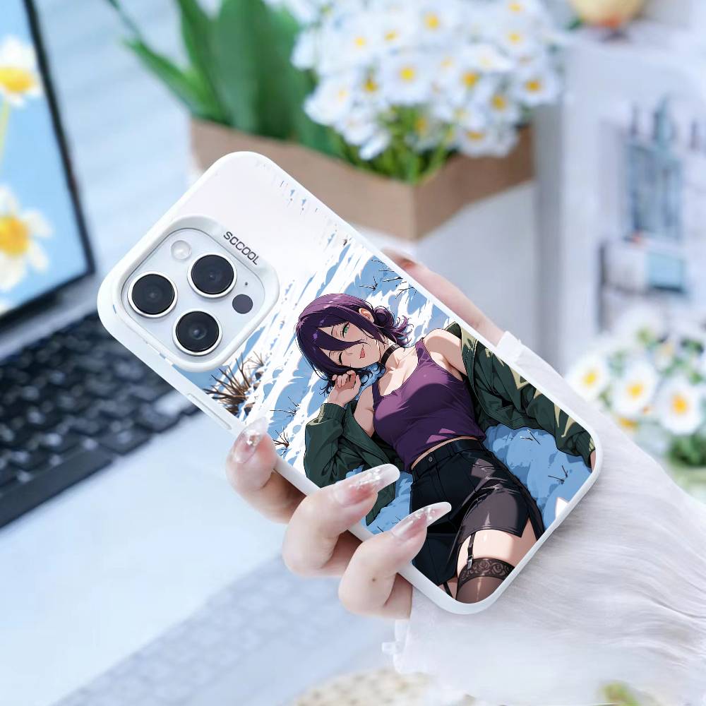 Чехол для телефона H-Reze C-Chainsaw Man Для IPhone 16 17 15 14 12 13 Pro Max Черный Цвет Ударопрочный Чехол