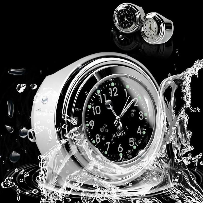 Motorcycle Quartz Clock 7 8 Inch Waterproof Chrome Handlebar Mount Watch Aluminum Luminous