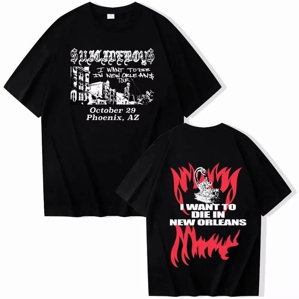 Футболки I Want To Die in New Orleans, модные футболки Harajuku с круглым вырезом и коротким рукавом для мужчин и женщин, подарки для фанатов