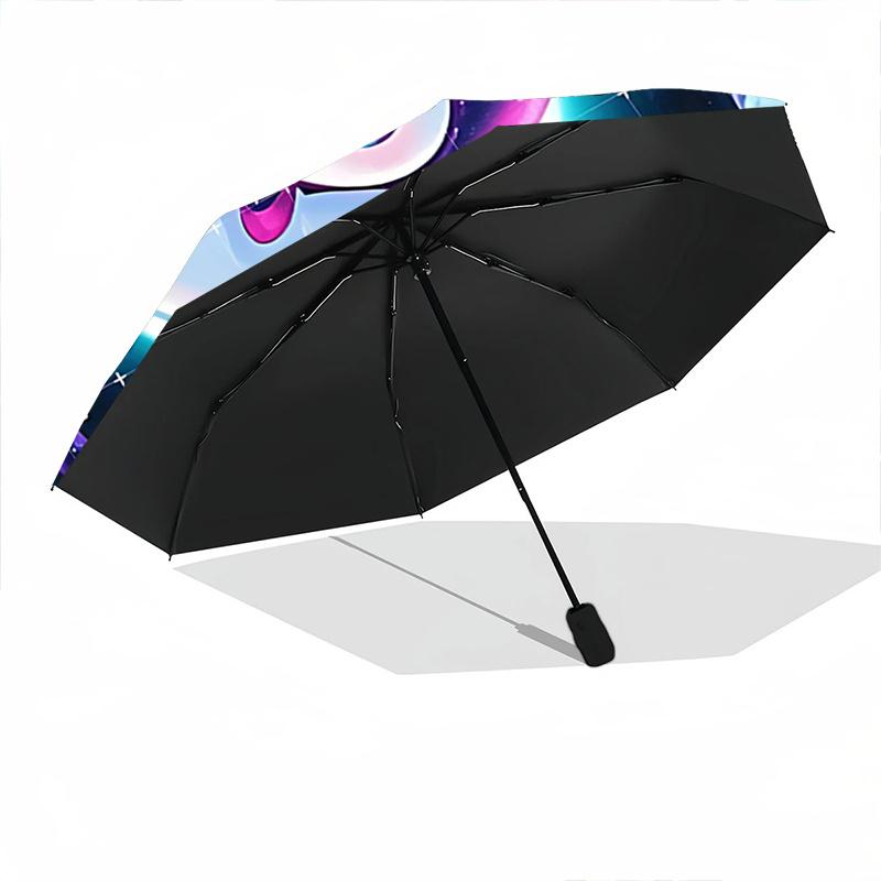 1pc Cute Cartoon Character Automatic Folding Umbrella with Skull Design - Portable 3-Fold Outdoor for Fans, Travelers, Everyday Use, Festive Gift.H098