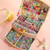 1221 Pieces of Dreamy Cute Plastic Hair Accessories Set - Colorful Elastic Hair Rings, Bow Ties, Hair Clips, and Hairpins No Box