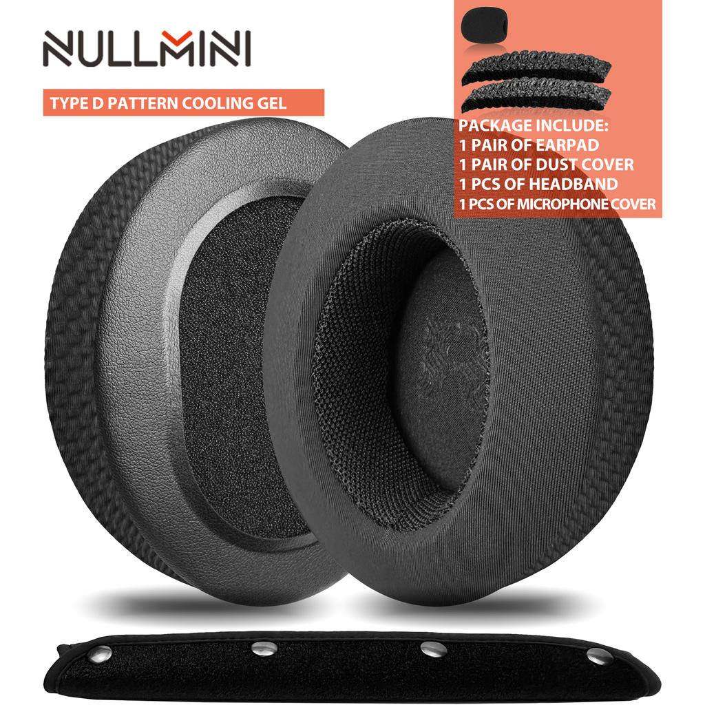 Nullmini Replacement Earpads for Audio Technica ATH-M50x M50xBT M40x M30x M20x MSR7 Headphones Cooling Gel Ear Pads Headband