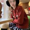 Весна и осень Розовый сладкий и милый круглый вырез свитер кардиган женский дизайн Sense маленький и уникальный вязаный топ новый стиль