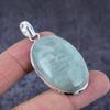 Natural Aquamarine Gemstone Handmade 925 Sterling Silver Gift Pendant 2.17" w0S56
