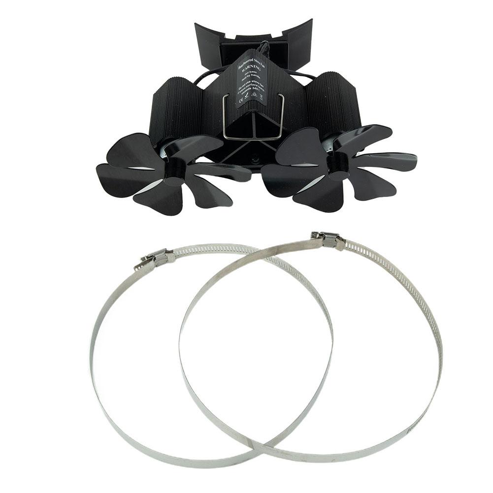 12 лопастей Каминный вентилятор Двухголовочный Настенный Вентилятор для печи Дровяной Термоэлектрический Вентилятор для печи Энергосберегающие Охлаждающие Инструменты