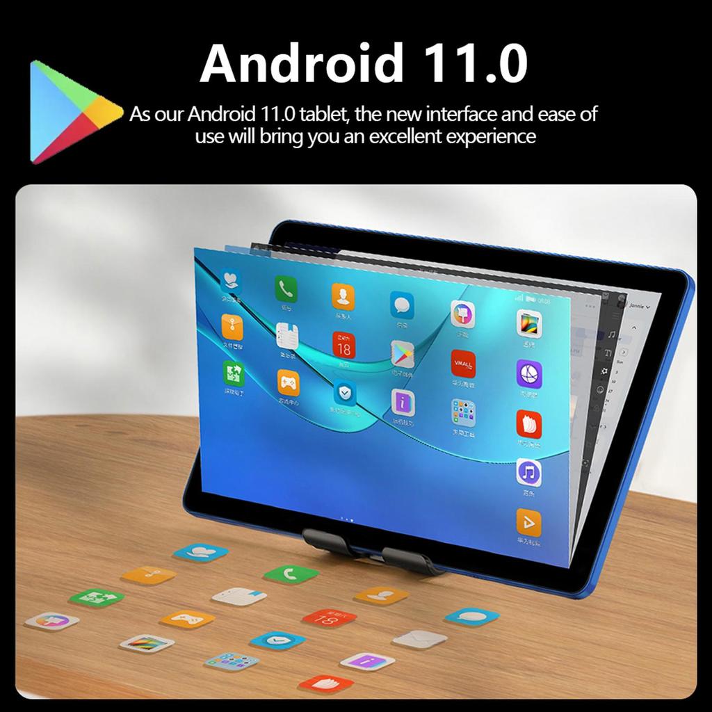 BDF 10,1-дюймовый планшетный ПК 4+64 ГБ 3G / 4G Lte Звонки Фаблет Android 11 WiFi Bluetooth 3G 4G SIM-карта с чехлом
