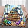 1PC Custom Name Magic Hat Potions flannel blanket versatile,all-season throw suitable for the living room,bedroom,camping,travel,and gift