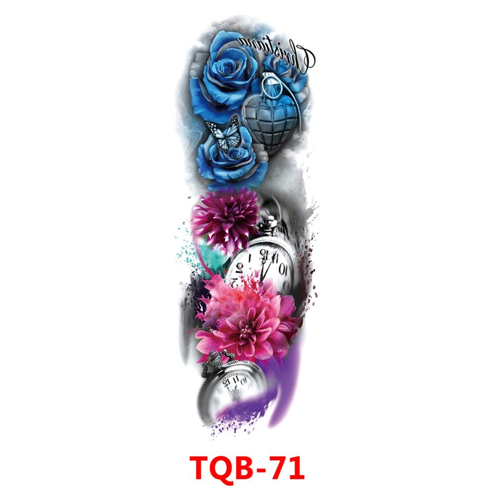 Татуировки с большим рукавом, львиной короной, скелетом, розой, водонепроницаемая временная татуировка, наклейка, дикий волк, тигр, мужская и женская тотемная тату