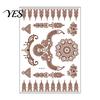 Event Makeup Tattoos Henna Tattoo Stickers, Red Brown Waterproof Lace Temporary Tattoos, Fake Body Indian Mehndi Art for Women Girls, Festival Family