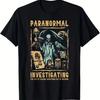 Men's Paranormal Investigator Cotton T Shirt Soft Breathable Lightweight Hunt Graphic Design with Skull and Spooky Elements