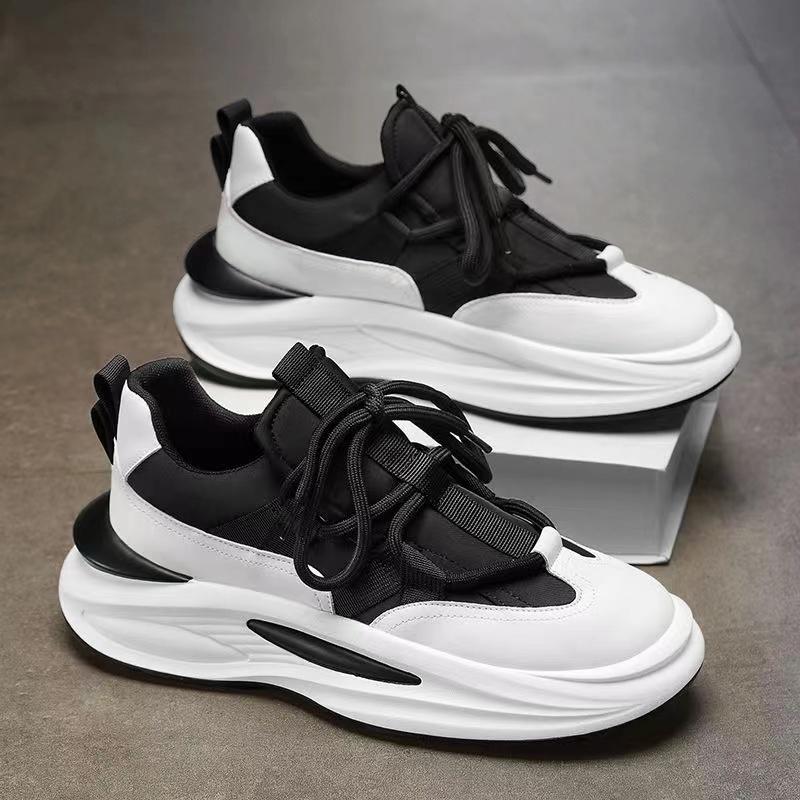 Модные мужские дизайнерские массивные кроссовки для скейтбординга повседневные мокасины из микрофибры и кожи в стиле пэчворк с увеличенным внутренним слоем