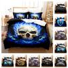 3D Skull Bedding Set Halloween Horror Down Duvet Cover 2/3 Piece Set Soft Zipper DE135 * 200 Full Size Luxury Home Textile