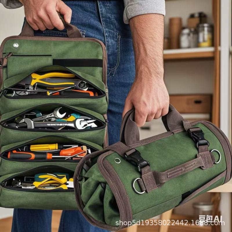 Прочная водонепроницаемая сумка для инструментов из ткани Оксфорд, Портативная, Большая вместимость, Многофункциональная, Складная - Идеально подходит для хранения оборудования и использования в День труда.