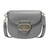 New Leather Suede Bonded Saddle Bag Shoulder Bag Crossbody Bag Small Size Women's Granite Gray CF316-IMGRT