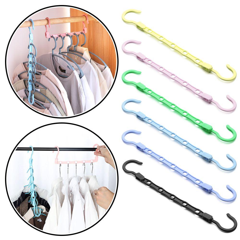Household Clothes Storage Folding 5-Hole Clothes Hanger Magic Hanger Closet Organizer Space Saving