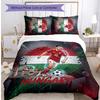Hungary Football Printed Bedding 3 Piece Set Cozy Breathable Bed Cover Set as Housewarming Holiday Gift