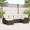 VidaXL Garden Lounge Set with Cushions 6 Pcs, Patio Sofas, Patio Furniture Set, Outdoor Furniture, Brown 3220462