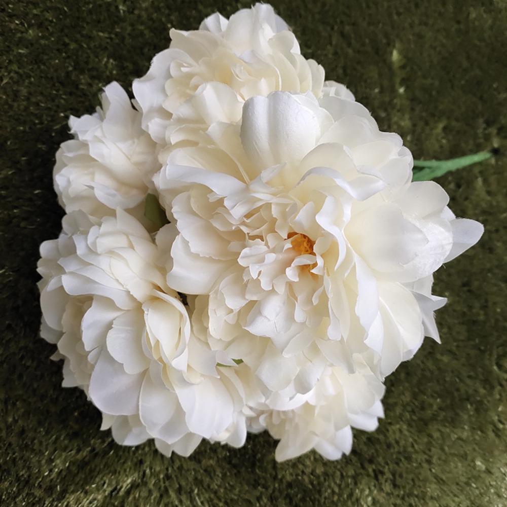 Многоцветный Искусственный Цветок Пион 5 Головок Шелковые Лепестки Искусственный Цветок Пион Цветочная Композиция Листья Реалистичные Цветы Пиона Подарок