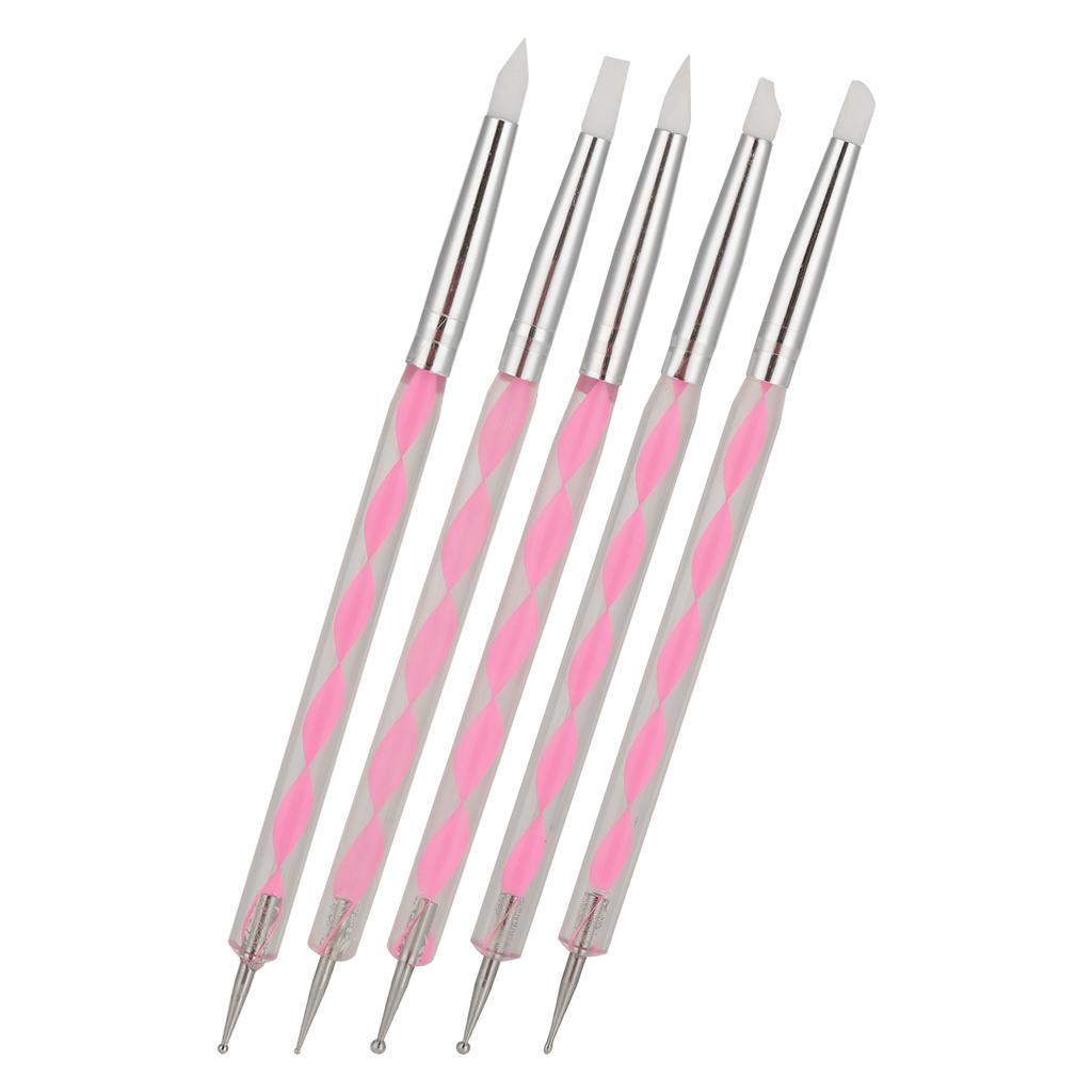 5pcs Nail Art Dotting Pen Dual Ended Nail Painting Pen   Carving Pen with Acrylic Handle