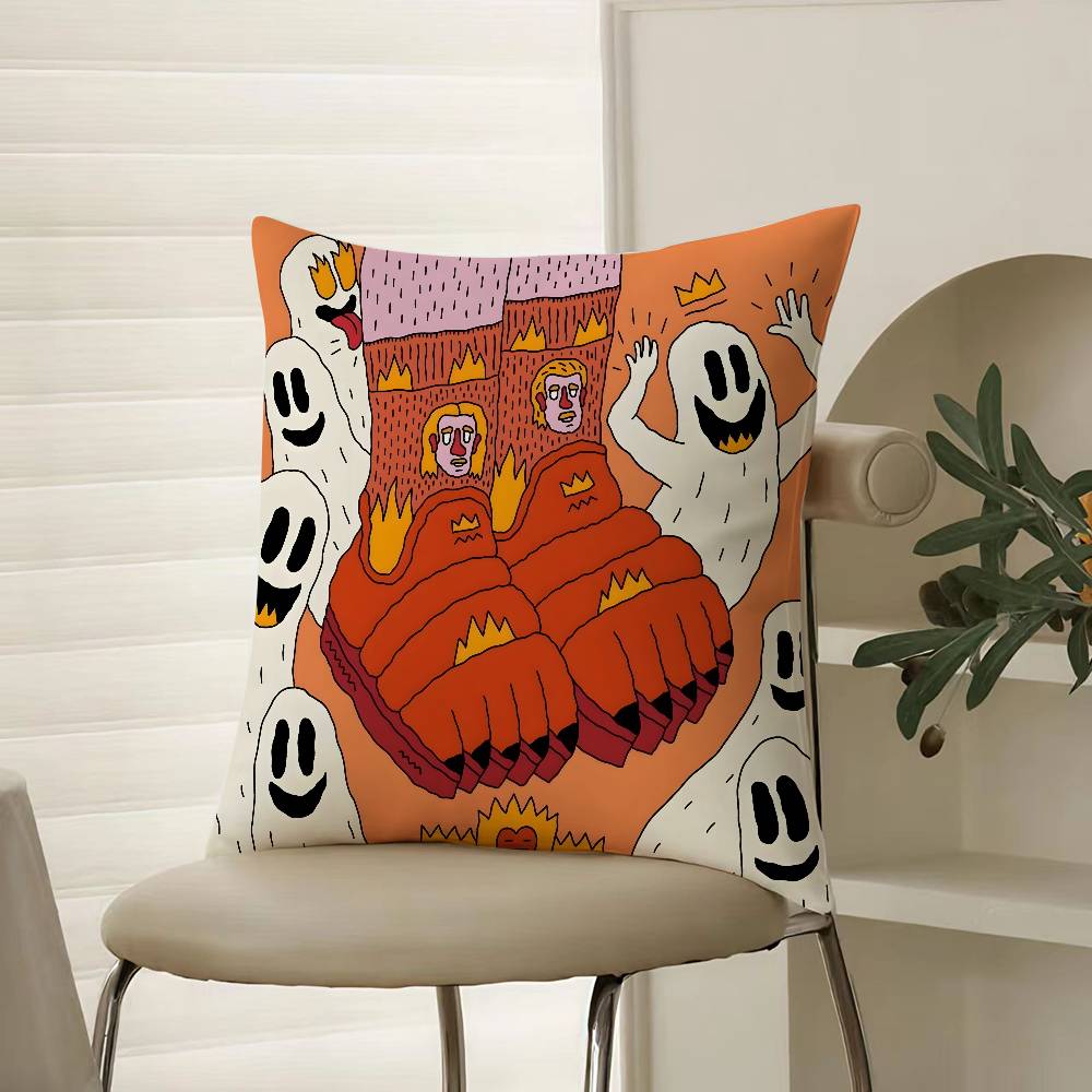 Фэнтези И Креативная Обувь Иллюстрация Наволочка Комфорт Диван-Кровать Шелковистая элегантная Невидимая молния Декоративный чехол для подушки