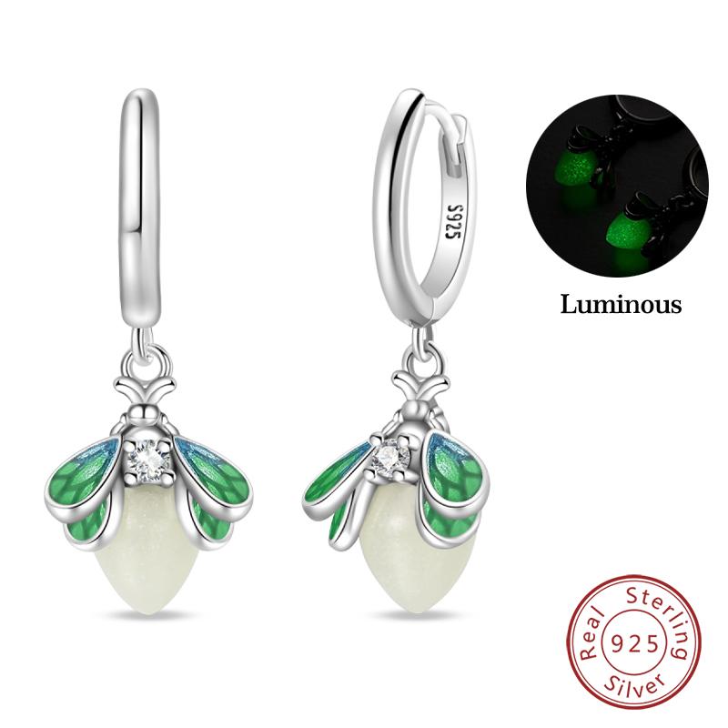 100% 925 Silver Chameleon Dragonfly Butterfly Earrings Golden Koi Ladybug Earrings For Women Fashion S925 Party Jewelry