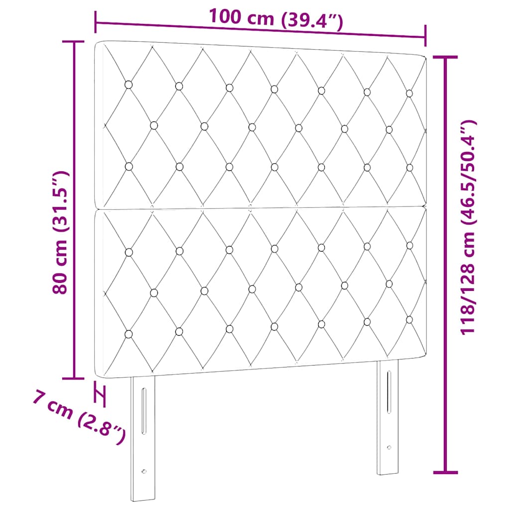 Pink Headboard 100 cm Velvet