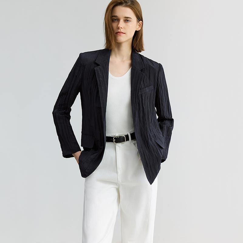 LILY textured collar suit jacket for women
