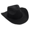 Adjustable Lightweight Wide Brim Solid Woven Panama Curled Straw Western Cowboy Visor Sun Hat With Accessories for Seaside Beach