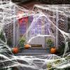 1 Set Halloween Spider Web with Fake Spiders Extra Large Realistic Super Stretch Webs Halloween Decorations Party Supplies