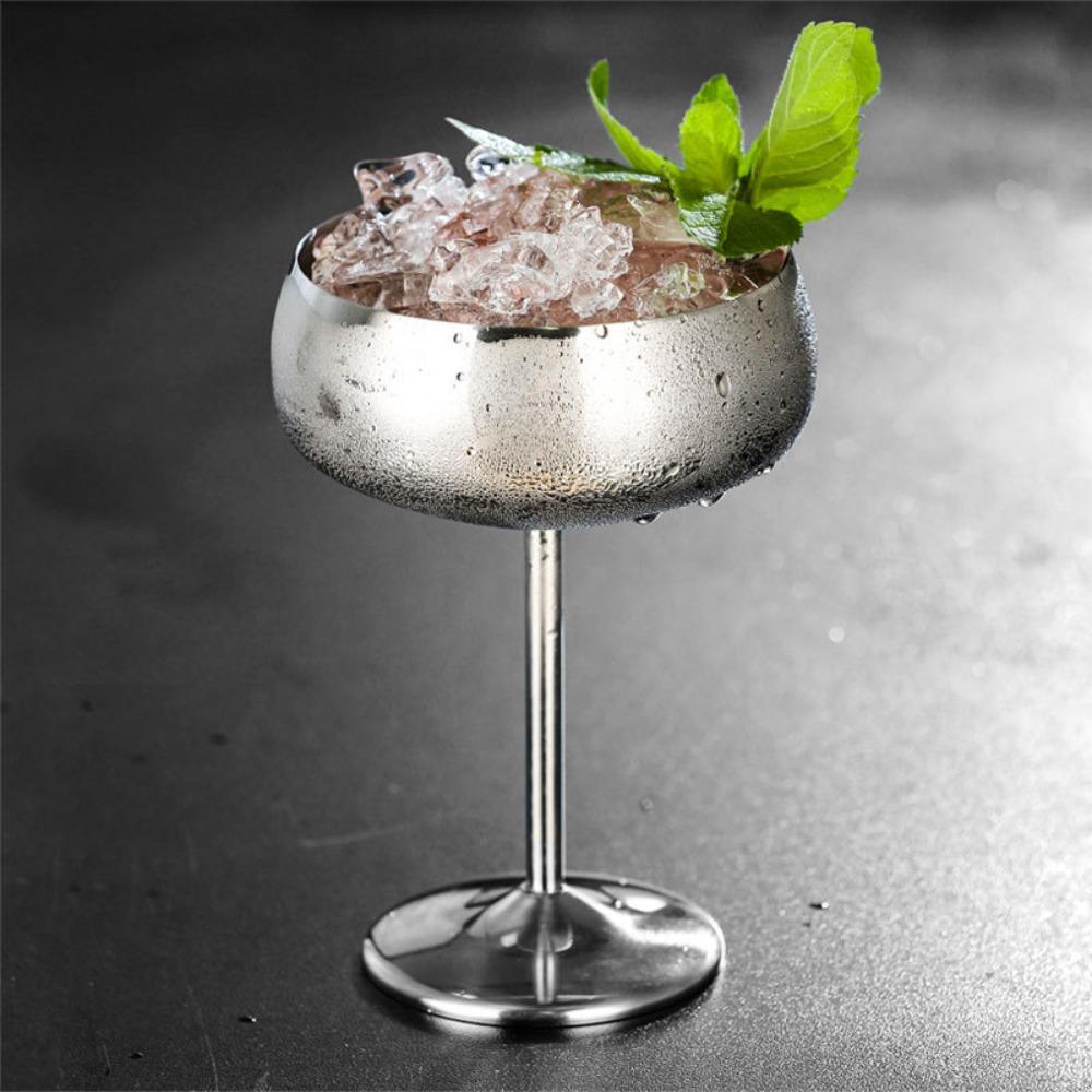 Rustproof Stainless Steel Cocktail Glass 450ml Wine Cup Vintage Champagne Glass Kitchen