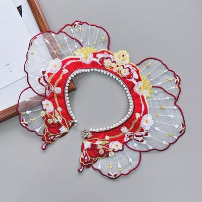 Вышитая декоративная шаль Hanfu Бабочка Детская рубашка Ложный воротник Юбка с изображением лошадиной морды