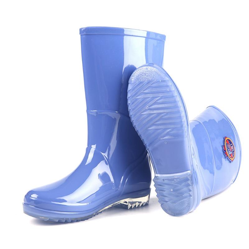 3 New Women's Medium Tube Rain Boots 166 Non-slip Medium Help Industrial and Mining Rain Shoes Labor Insurance Water Shoes Direct Sales