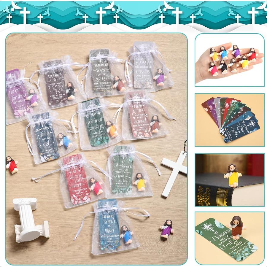 Баридат 50 шт. Маленькие фигурки Иисуса оптом Маленькие пасхальные игрушки Иисуса Крошечная фигурка Иисуса Мини-кукла Христос Спаситель Иисус с 50 машинами