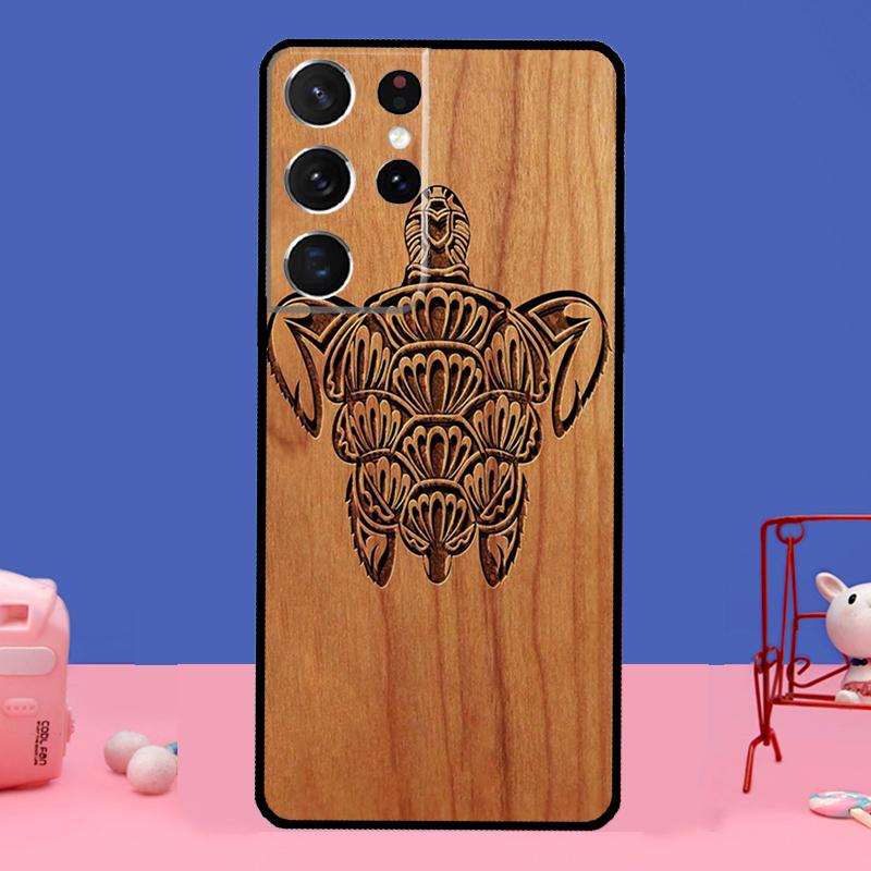 Чехол для телефона с рисунком черепахи из дерева для Samsung Galaxy S22 Ultra S8 S9 S10 Plus Note 20 Ultra S20 FE S21 Ultra