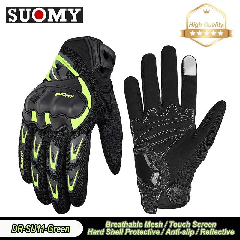 SUOMY Summer Motorcycle Gloves Breathable Mesh Motorbike Gloves Touch Screen Full Finger Motocross Gloves Moto Cycling Gloves